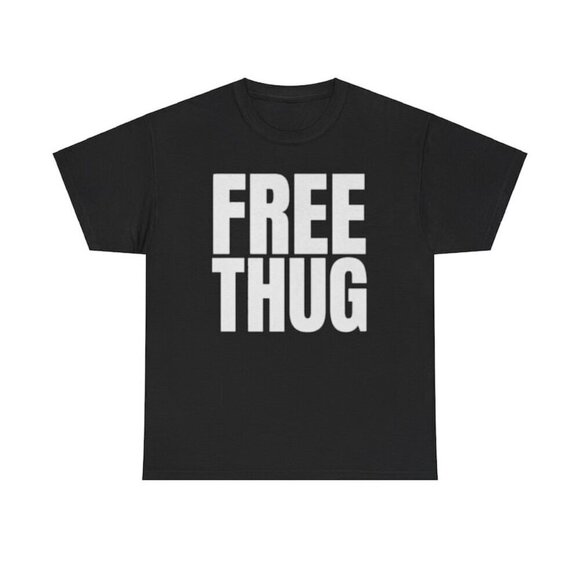 Free Thug Tee Retro Rap Music Hip Hop Fan Unisex T-Shirt - Picture 1 of 4
